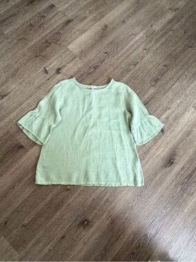 Women’s Light Mint Ruffle Sleeve Top